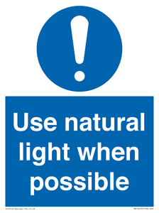 Use natural light when possible